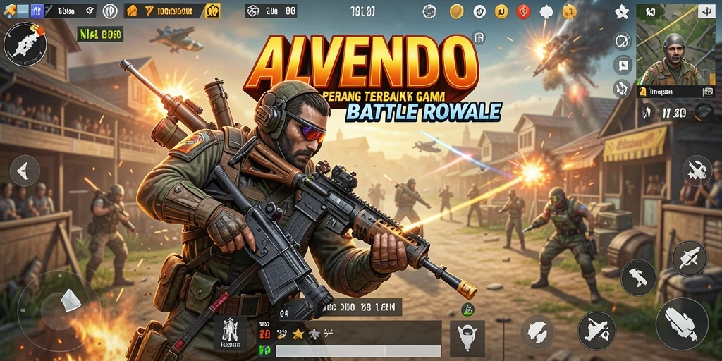 Tangkapan layar gameplay Battle Royale yang mendebarkan.