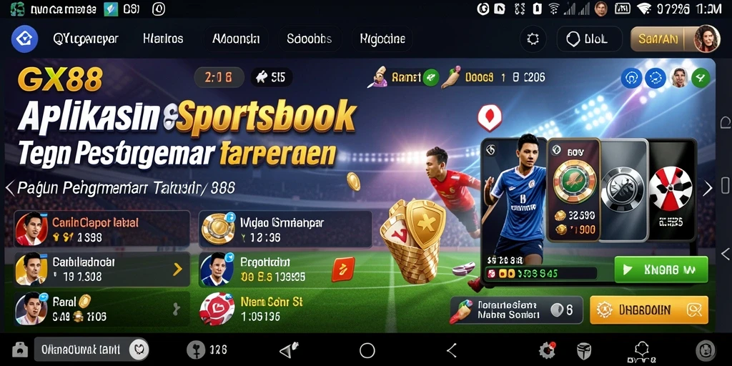 Tampilan screenshot GX88 dengan gameplay Sportsbook yang dinamis.
