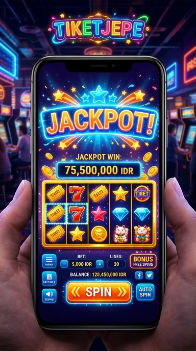 Tampilan antarmuka aplikasi tiketjepe yang sederhana dan intuitif.